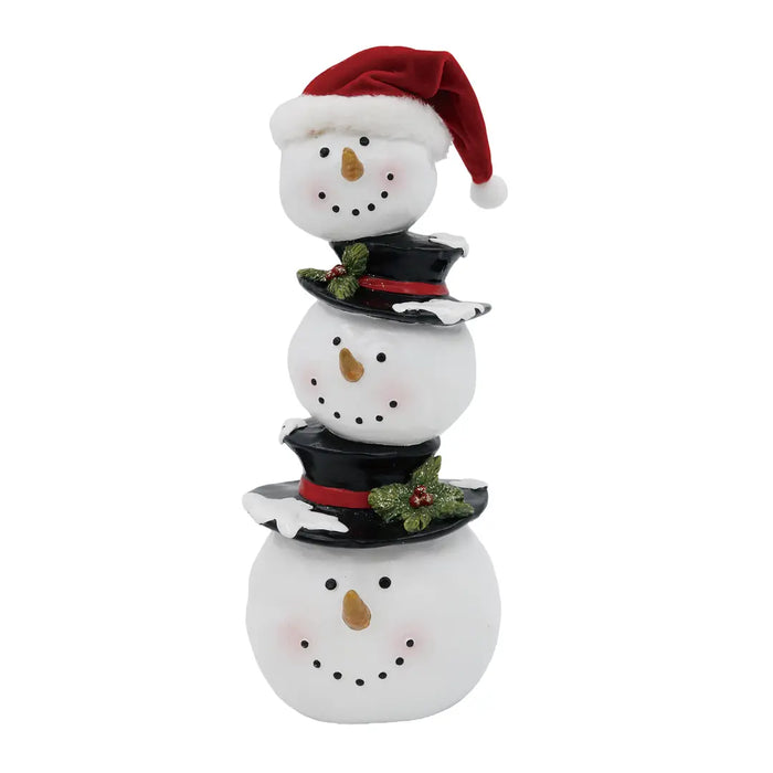11" Snowman Heads Resin Figurine