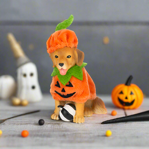 Jack O'Lantern Dog Halloween Figurine