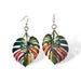 Monstera Leaf Wood Earrings