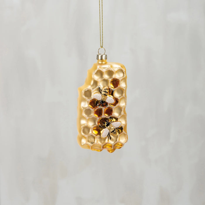 Sparkly Honeycomb Glass Ornament