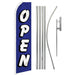11.5' Open Blue and White Feather Flag & Pole Kit