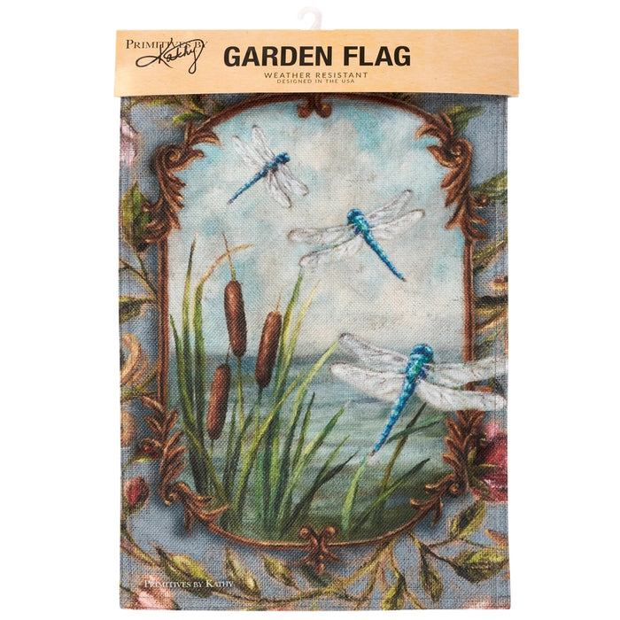 Dragonflies in Pond Vintage Garden Flag