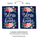 Bless This Home Floral Burlap Garden Flag