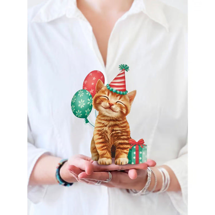 Mini Birthday Kitten Pop-Up w/ Note Card