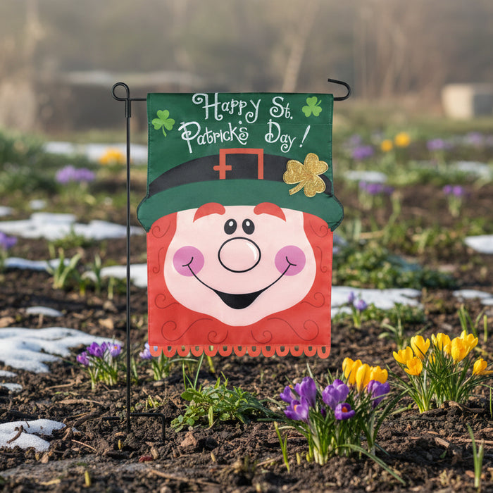 Lucky O'Leprechaun 2-Sided Garden Flag