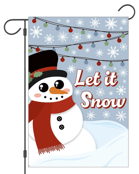 Let it Snow Snowman Garden Flag