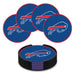 Set of Buffalo Bills coasters with a black holder