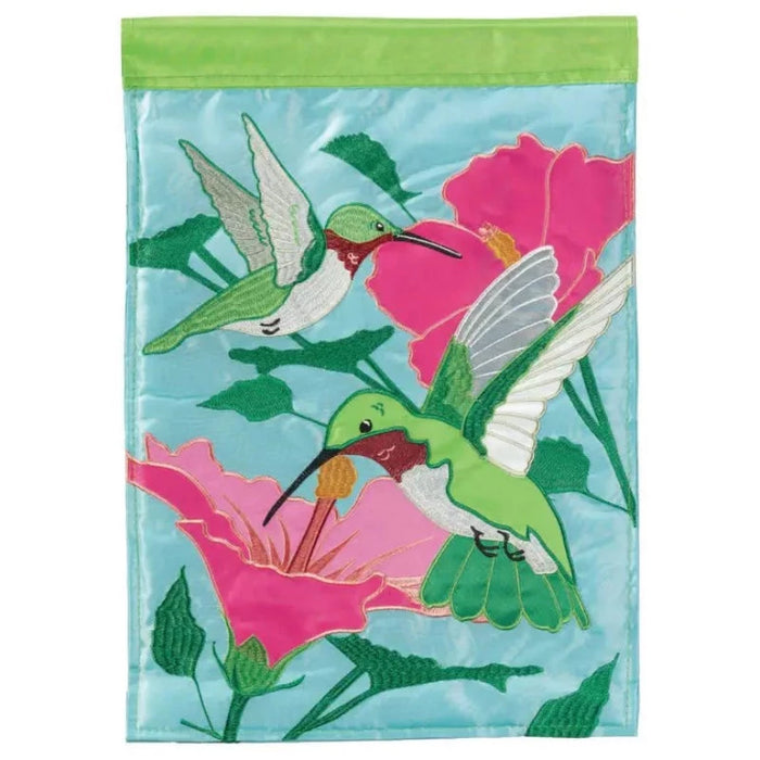 Hummingbirds Hibiscus Garden Flag