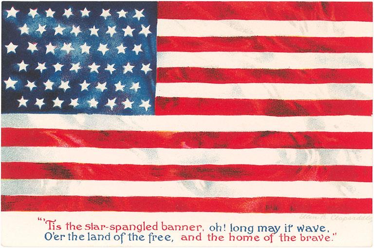 US Flag with Poem Postcard