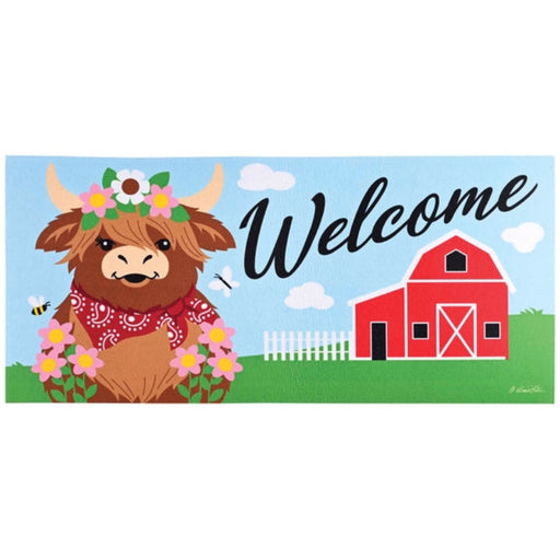 Welcome Highland Cow Mini Switch Doormat Insert