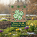 Happy Shamrock Chevron Burlap Garden Flag