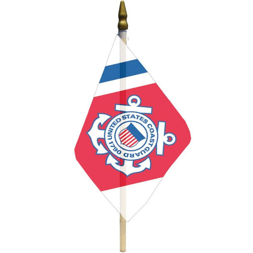 12x18" US Coast Guard Red Striped Stick Flag