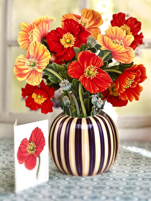 French Poppies Pop-Up Bouquet w/ Note Card