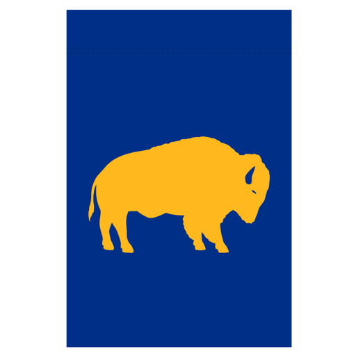 Gold and Blue Standing Buffalo Garden Flag