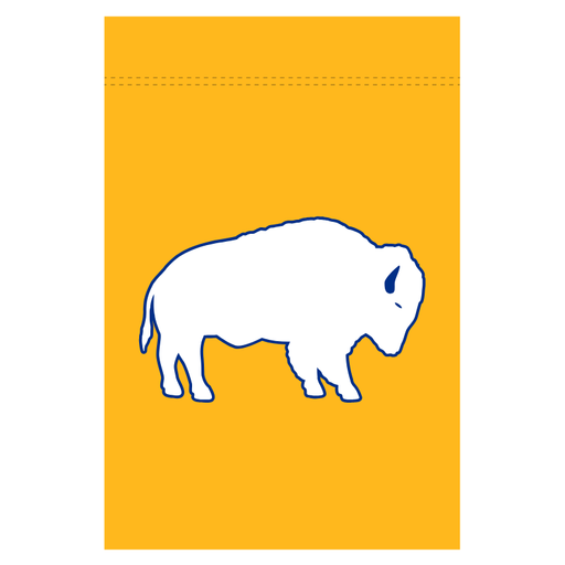 White and Gold Standing Buffalo Garden Flag
