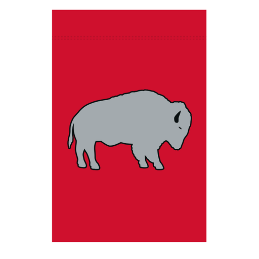 Grey and Red Standing Buffalo Garden Flag