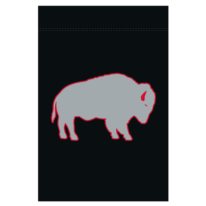 Grey and Black Standing Buffalo Garden Flag