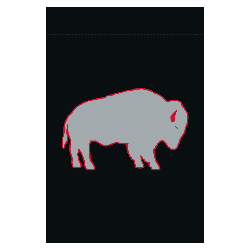 Grey and Black Standing Buffalo Garden Flag