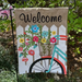 Flower Bicycle Burlap Garden Flag