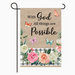 With God Butterfly Burlap Garden Flag