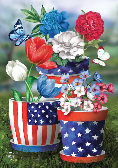 America In Bloom Decorative Flag