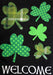 Shamrock Welcome Burlap Garden Flag