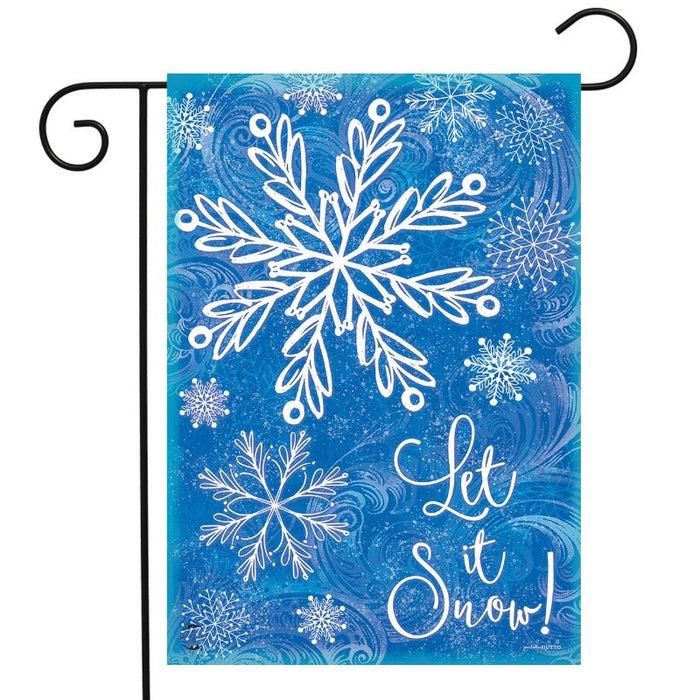 Glistening Snowflakes Garden Flag