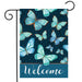 Blue Butterflies Welcome Garden Flag