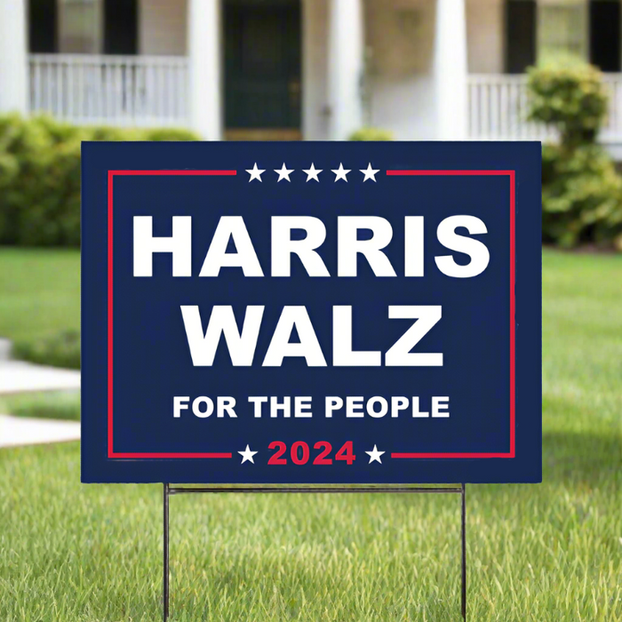 Harris Walz 2024 Coroplast Lawn Sign - Made in the USA