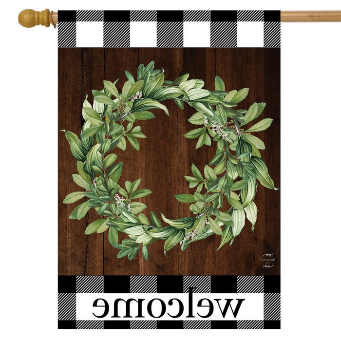 Farmhouse Wreath Banner Flag