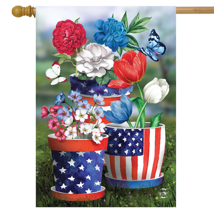 America In Bloom Banner Flag
