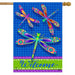 Colorful Dragonflies Banner Flag