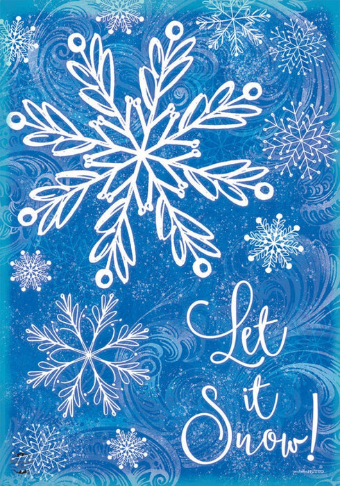 Glistening Snowflakes Flag