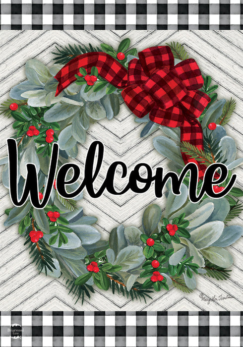 Winter Wreath Banner Flag