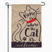 Home Is Where the Cat Is Burlap Garden Flag