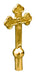 9.25" Church Cross Brass Plated Aluminum Pole Topper