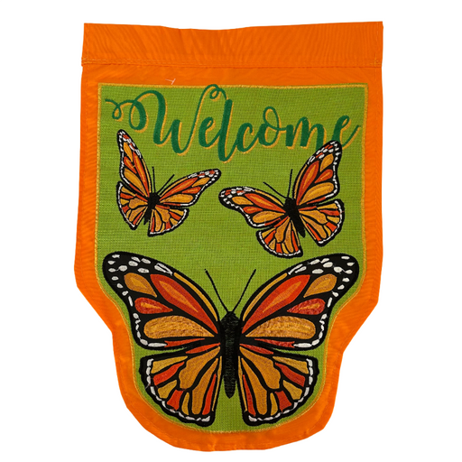 Monarch Butterfly Welcome Banner Flag