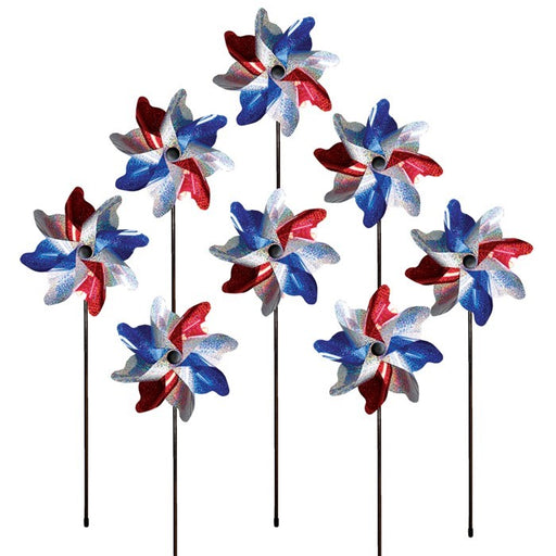 Red, White, and Blue Sparkle Mylar Pinwheel