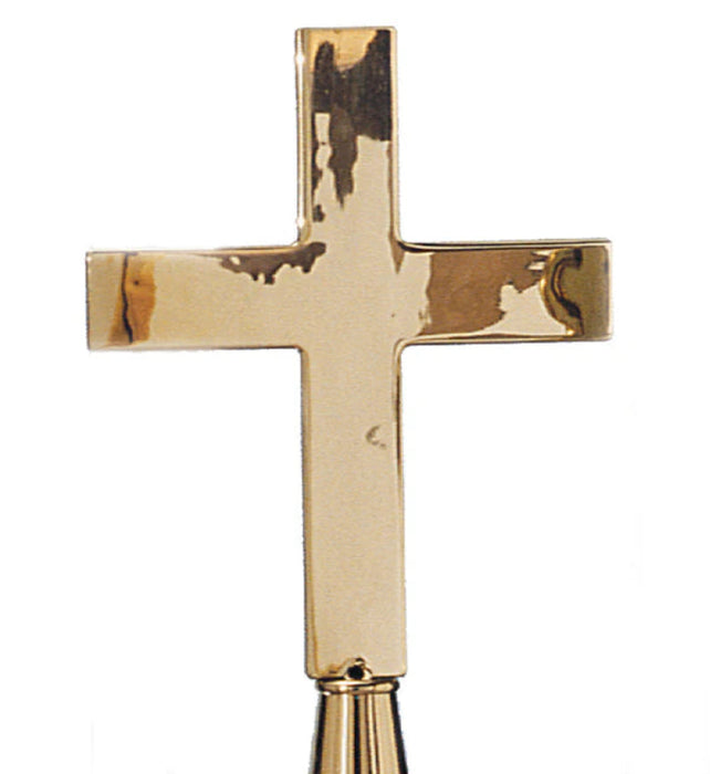 9" Classic Church Cross Solid Brass Pole Topper