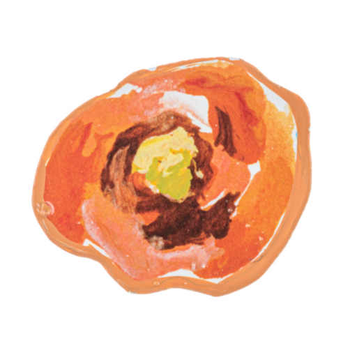 Orange Anemone Metal Flower Pick
