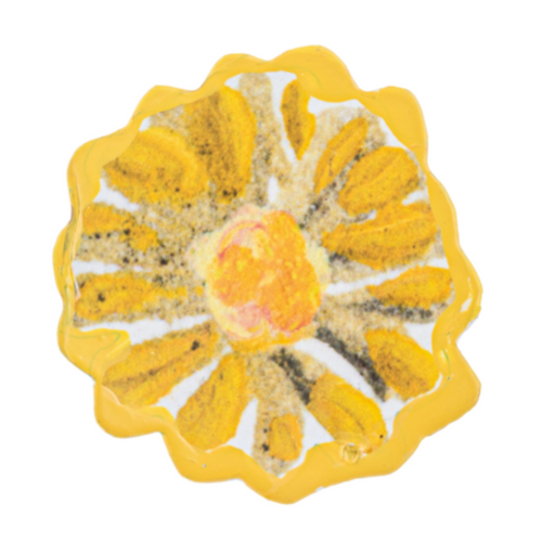 Yellow Sunflower Metal Flower Pick