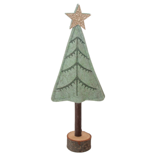 8.25" Felted Tree Pattern on Wood Stand