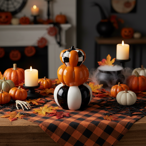 Check Tri-Stack Halloween Pumpkin Stack