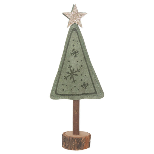 8.25" Felted Tree Snowflake on Wood Stand