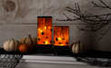 Short LED Spider Web Pillar Candle