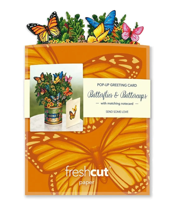 Mini Butterflies and Buttercups Pop-Up Bouquet w/ Note Card