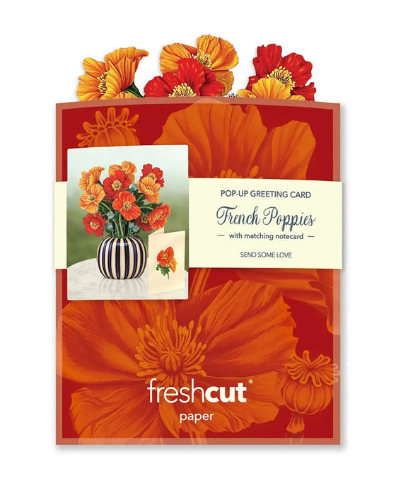 Mini French Poppies Pop-Up Bouquet w/ Note Card