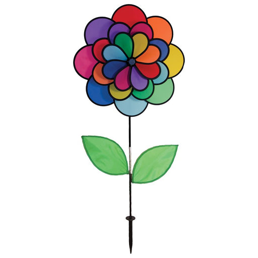 24 Petal Flower with Leaves Triple Wheel Spinner