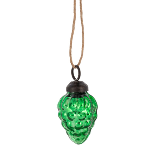Mini Green Mercury Pinecone Glass Ornament