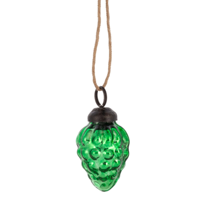 Mini Green Mercury Pinecone Glass Ornament